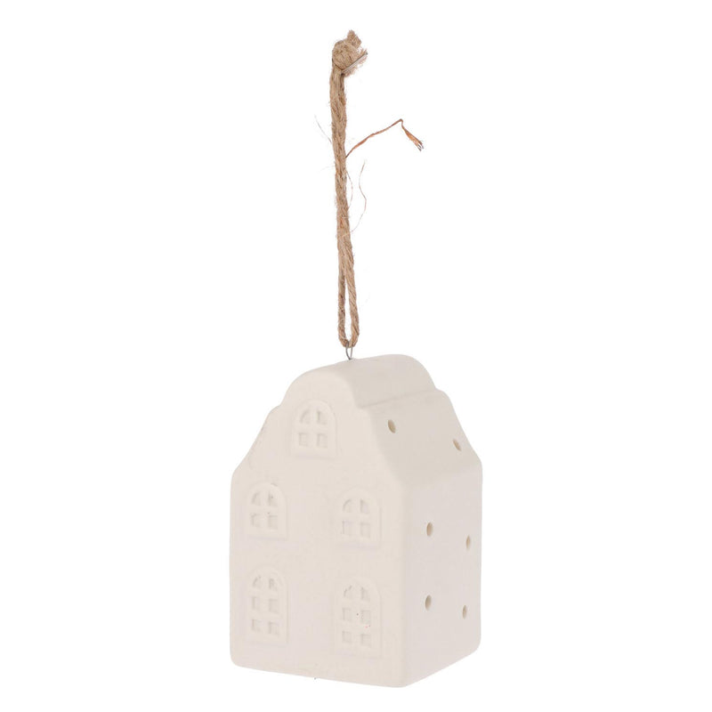 Hangdecoratie Huisje Wit met LED