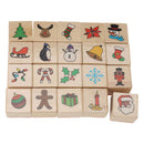 Houten Stempelset Kerst, 20dlg.