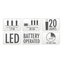 Slinger Sneeuwbal 20 Led Lampjes, 190cm