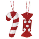 Kersthangers Vilt Snoep, Set van 12