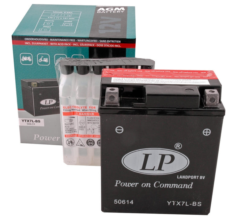 Accu Landport CTX-7-LBS AGM incl. Zuurpakket (Passend Fly, Primavera, Sprint)