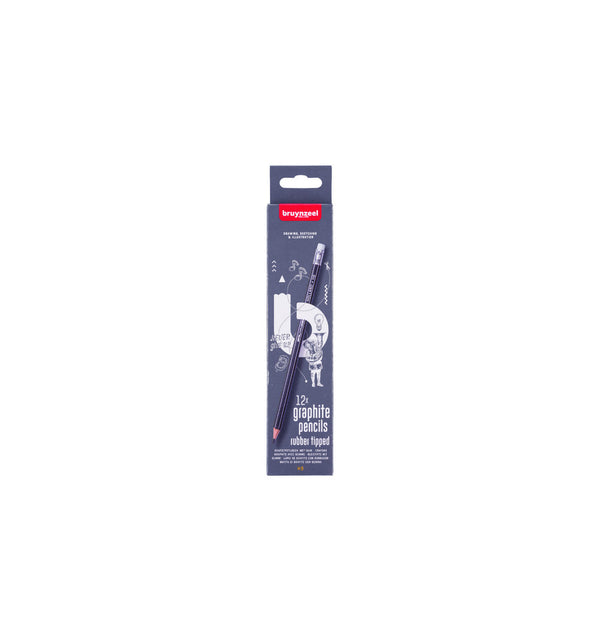 Bruynzeel Teens Hb Grafietpotlood met Gumtip Set 12