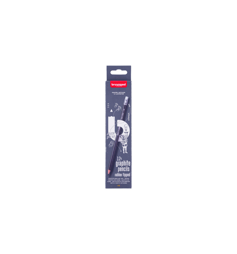 Bruynzeel Teens Hb Grafietpotlood met Gumtip Set 12