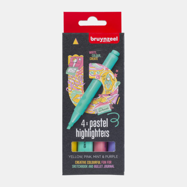 Bruynzeel Markeerstiften Set Pastel 4 Kleuren
