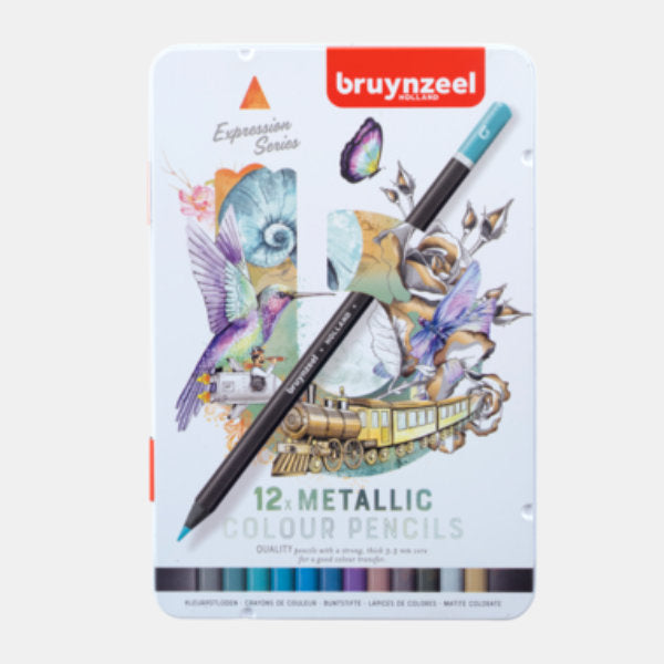 12 Bruynzeel Expres. kleurpotloden metal