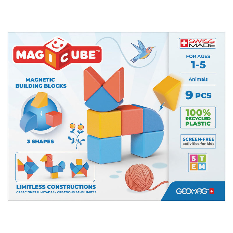 Geomag Magicube 3 Shapes Recycled Animals, 9dlg.