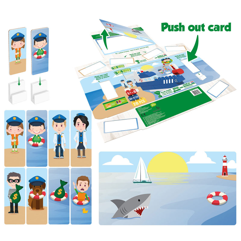 BiOBUDDi Bouwset Politieboot, 28dlg.