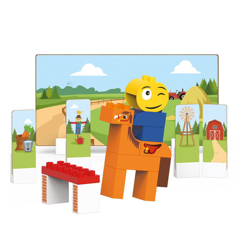 BiOBUDDi Bouwset Manege Paardrijden, 28dlg.