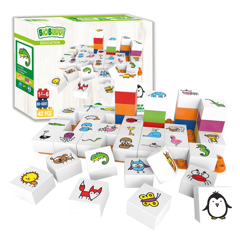 BiOBUDDi Educatie Bouwset Dieren, 42dlg.