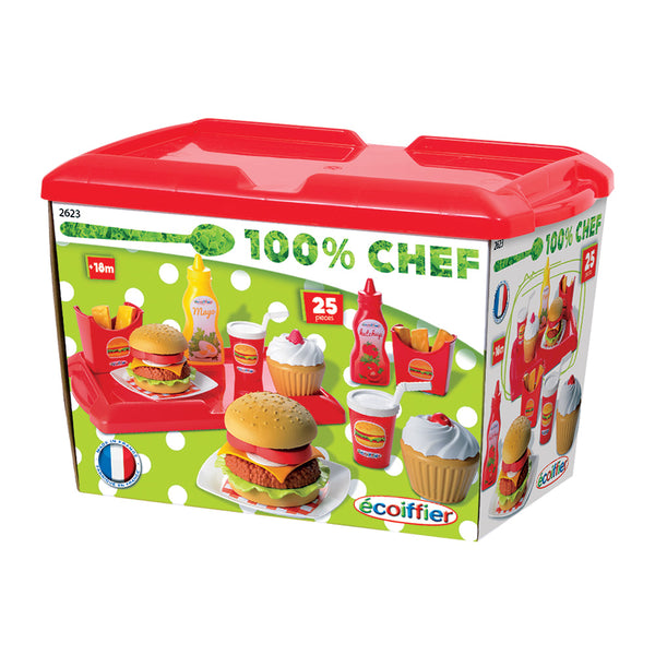 Ecoiffier 100% Chef Hamburgerset 36-delig