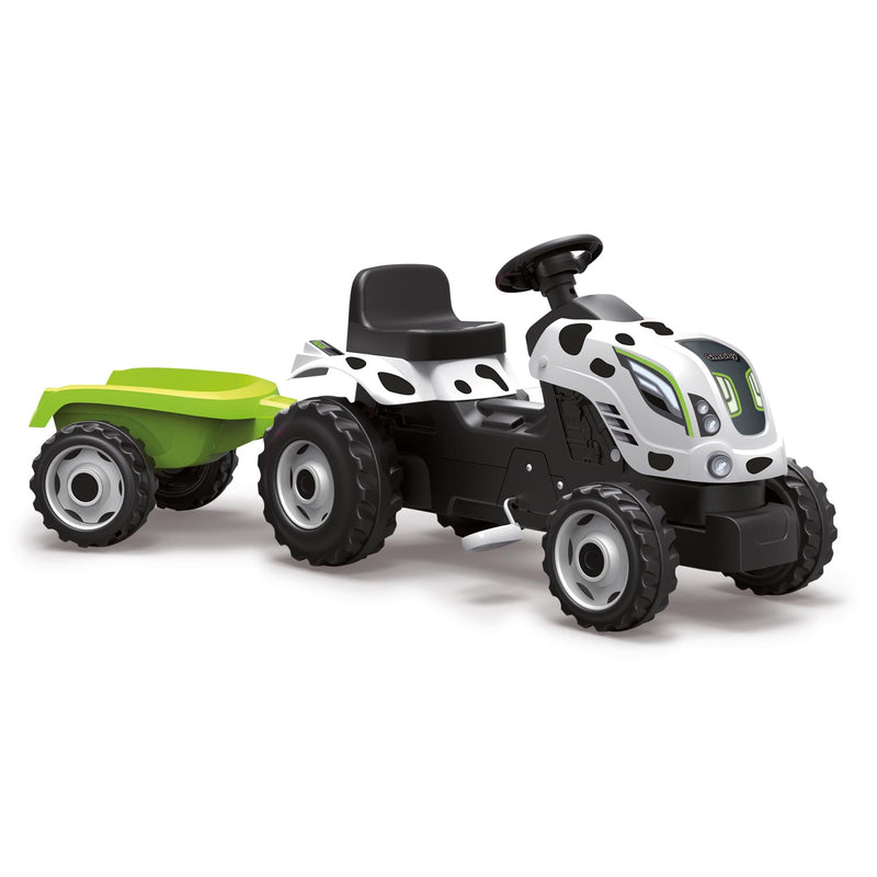 Smoby Tractor met Trailer - Koeienprint