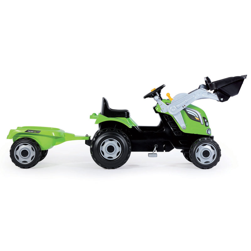 Smoby Max Tractor met Trailer - Groen
