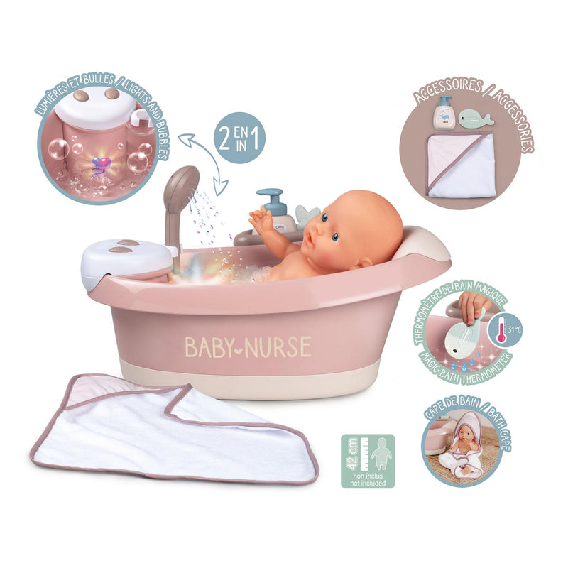 Smoby Baby Nurse Bad met Functies en Accessoires, 3dlg.