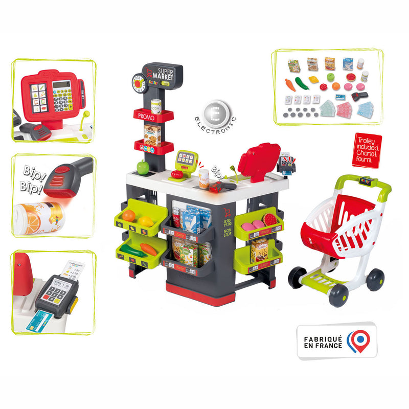 Smoby Supermarkt met Winkelwagen, 42dlg.