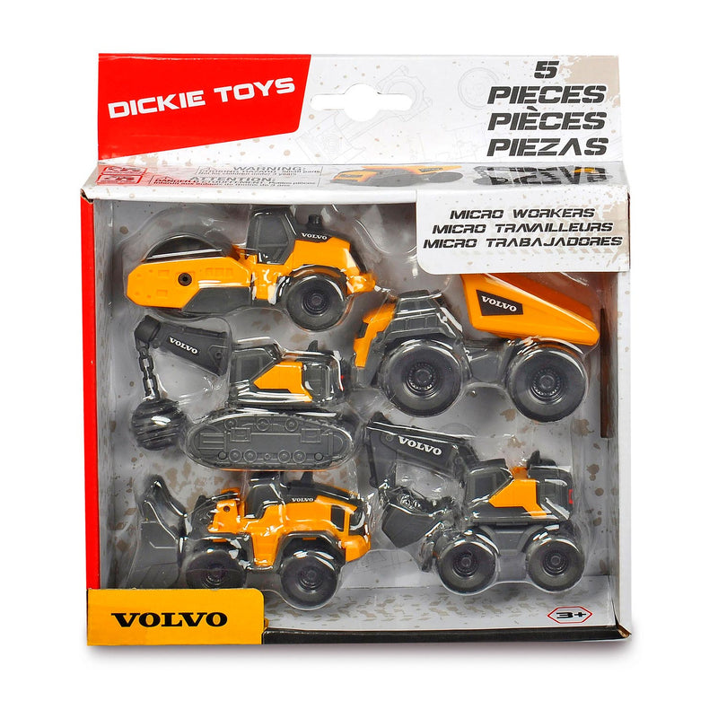 Dickie Volvo Micro Werkvoertuigen, 5st.