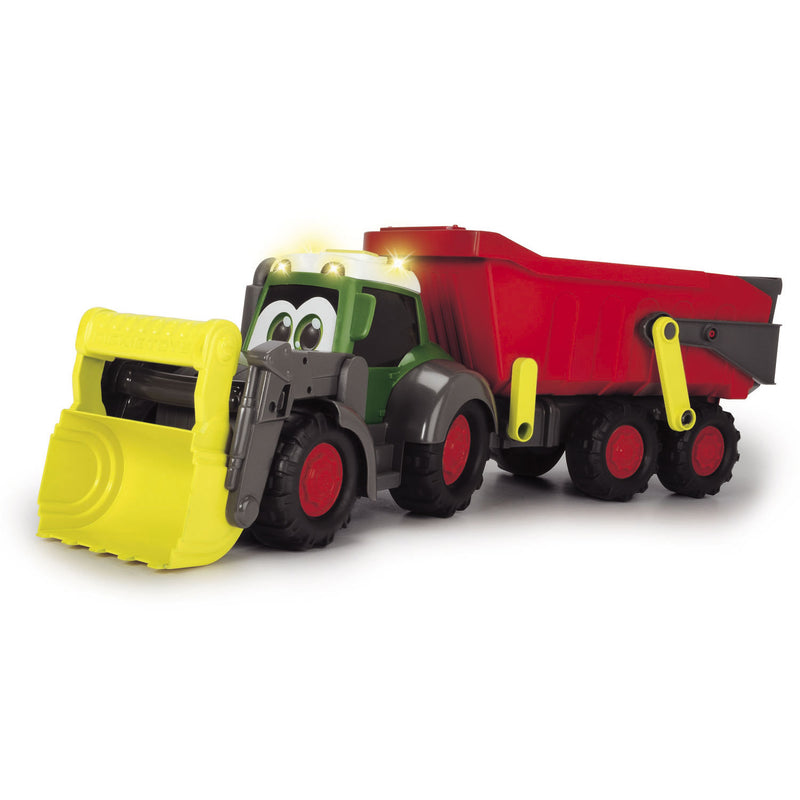 Dickie Toys Happy Farm Fendt Tractor + Aanhanger met Licht en Geluid