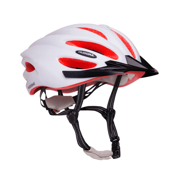 Hudora Fietshelm Basalt Wit/Rood - Maat 52-55