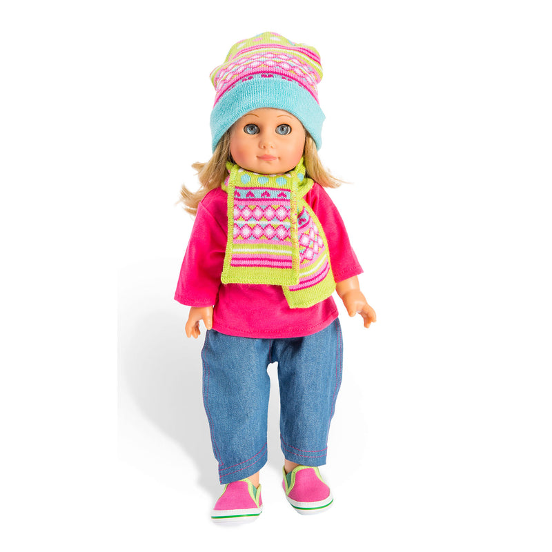 Poppen Muts en Sjaal, 28-35 cm