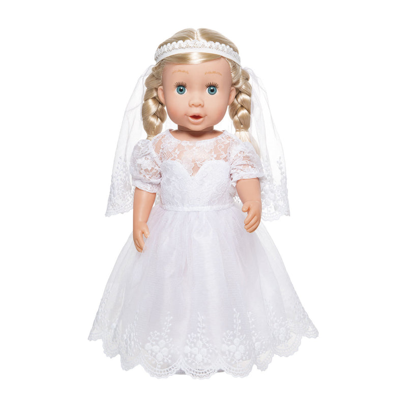 Poppen Trouwjurk met Sluier, 28-35 cm