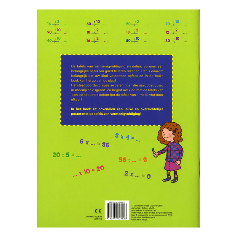 Tafels Van Vermenigvuldigen Oefenboek Met Poster