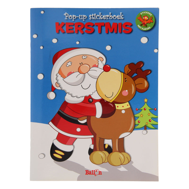 Pop-up Kleur- en Stickerboek Kerstmis
