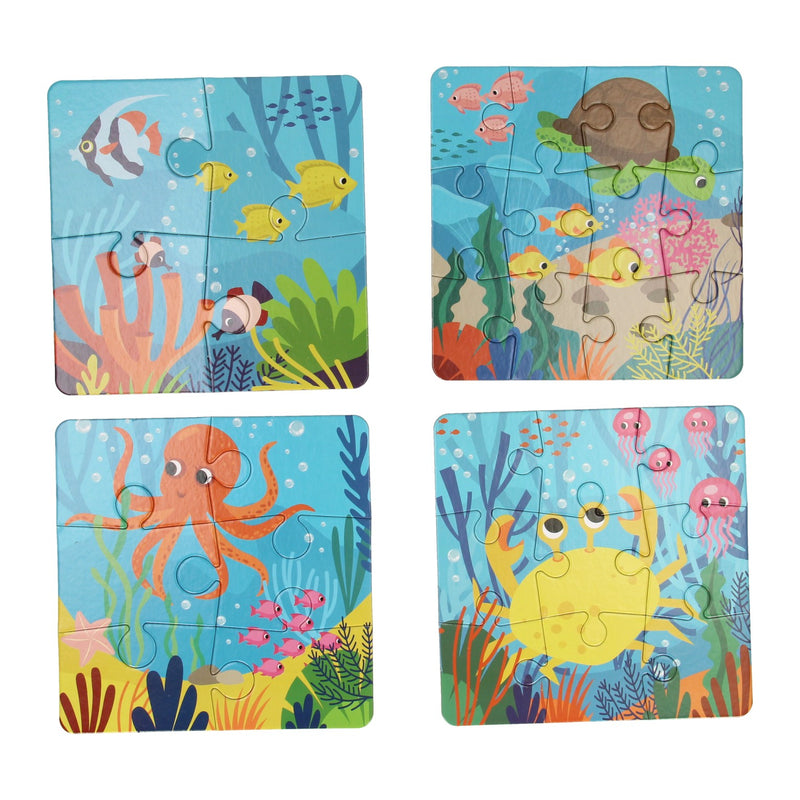 4-in-1 Puzzel - Zeedieren