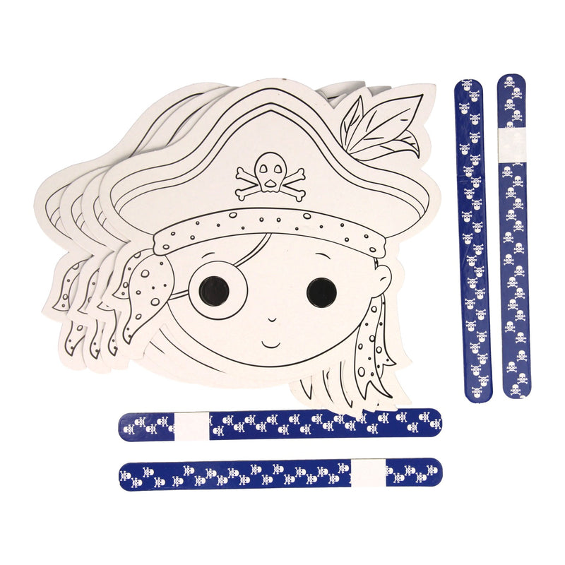 Kleur en Maak je eigen Maskers - Piraat, 4st.