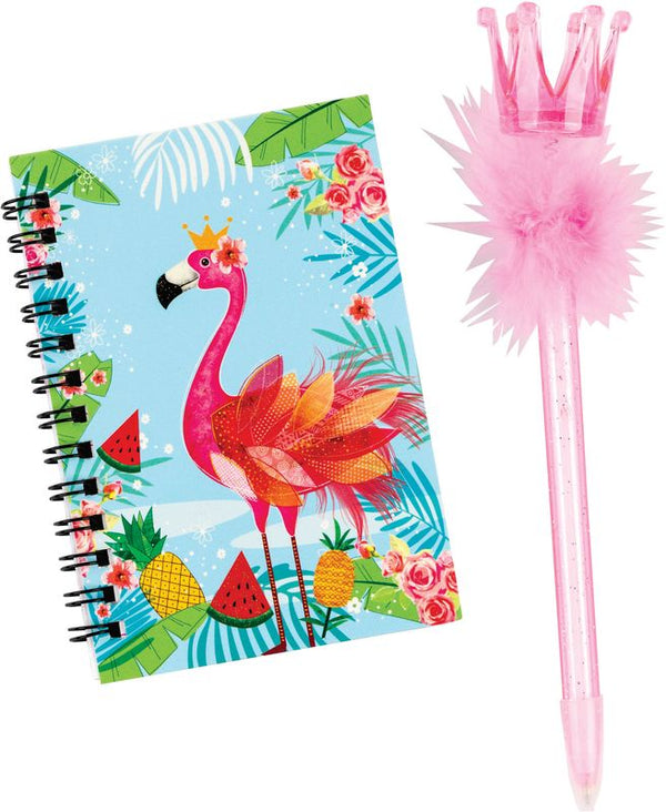Notitieboek met pen flamingo 80424