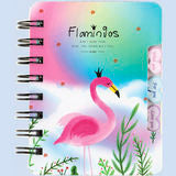 Notitieboek met spiraal flamingo 81990