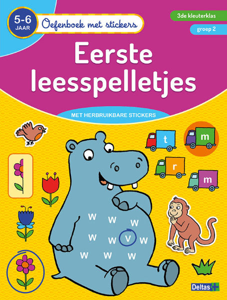 Oefenboek met Stickers - Eerste Leesspelletjes (5-6 jaar)