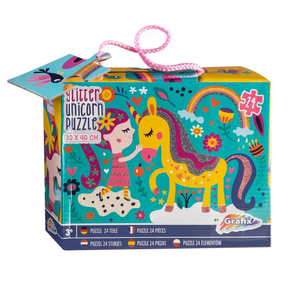 Glitter Puzzel Prinses, 24st.