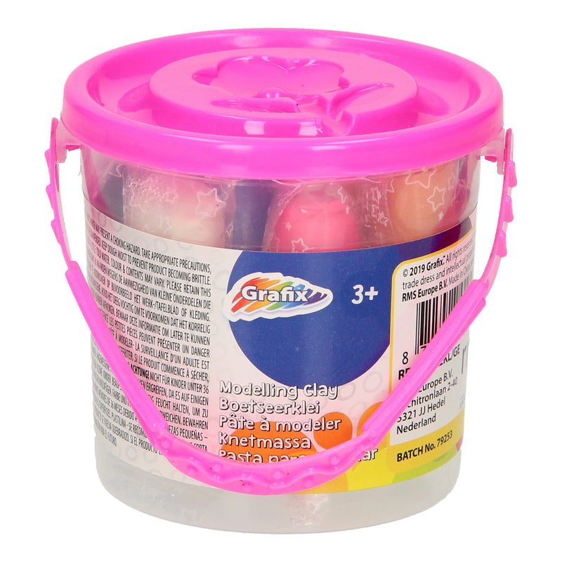 Emmertje met Gekleurde Klei, 12st. - Roze