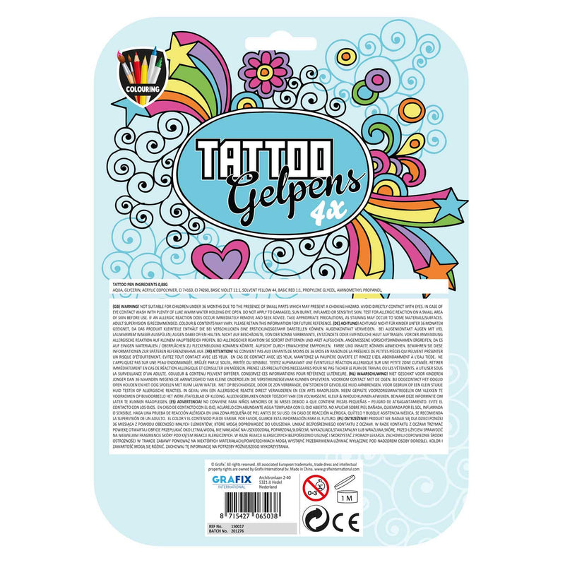 Tattoo Gelpennen, 4st.