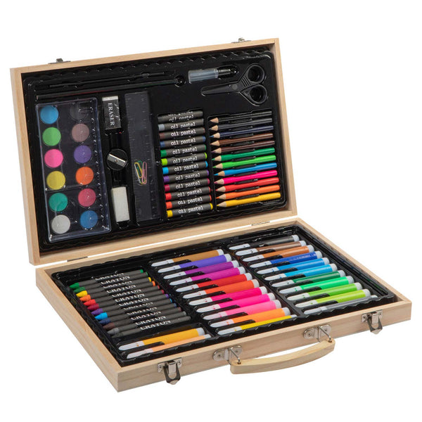 Grafix Houten Kleurkoffer 86-delig