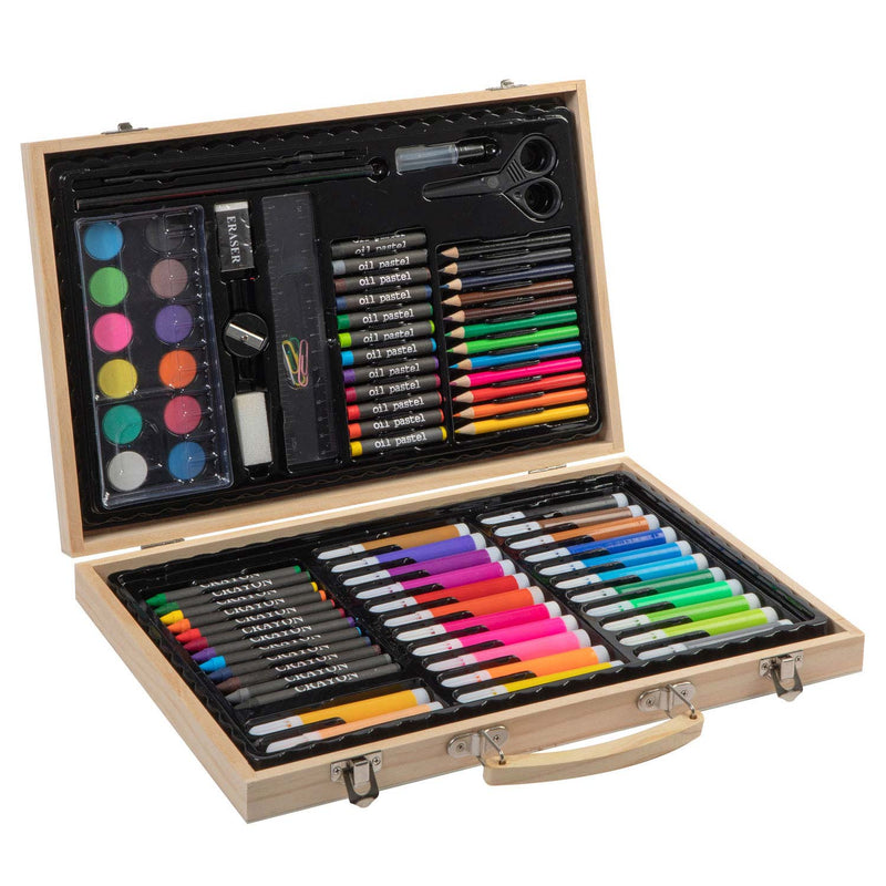 Grafix Houten Kleurkoffer 86-delig