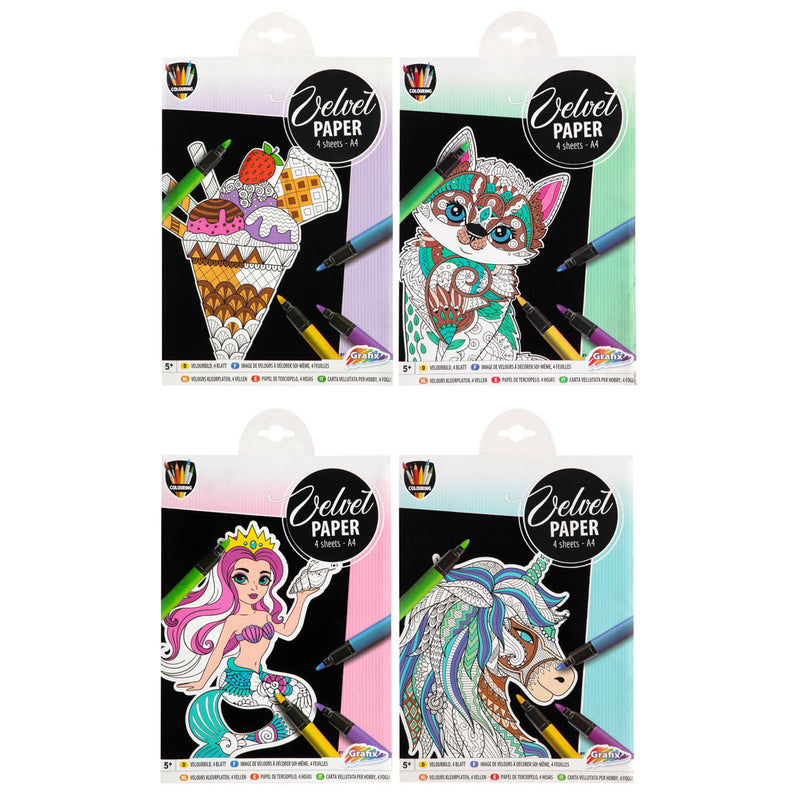 Knutsel-Scratchset Fluweel Papier