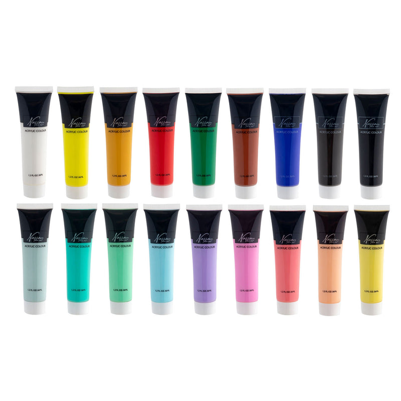 Acrylverf Primaire en Pastelkleuren, 18 x 36 ml