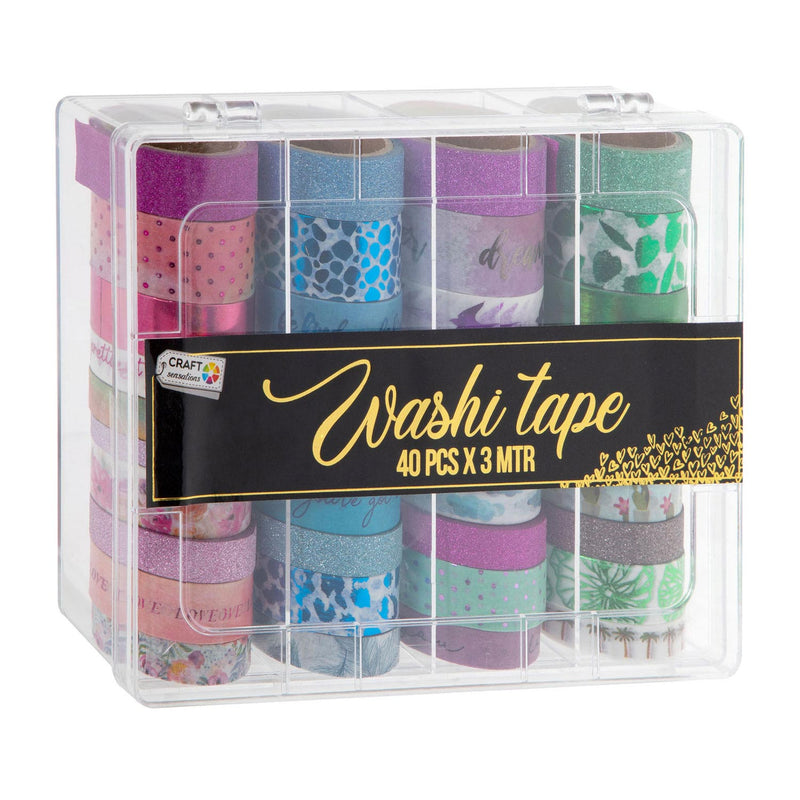 Washi Tape in Opbergbak, 40st.