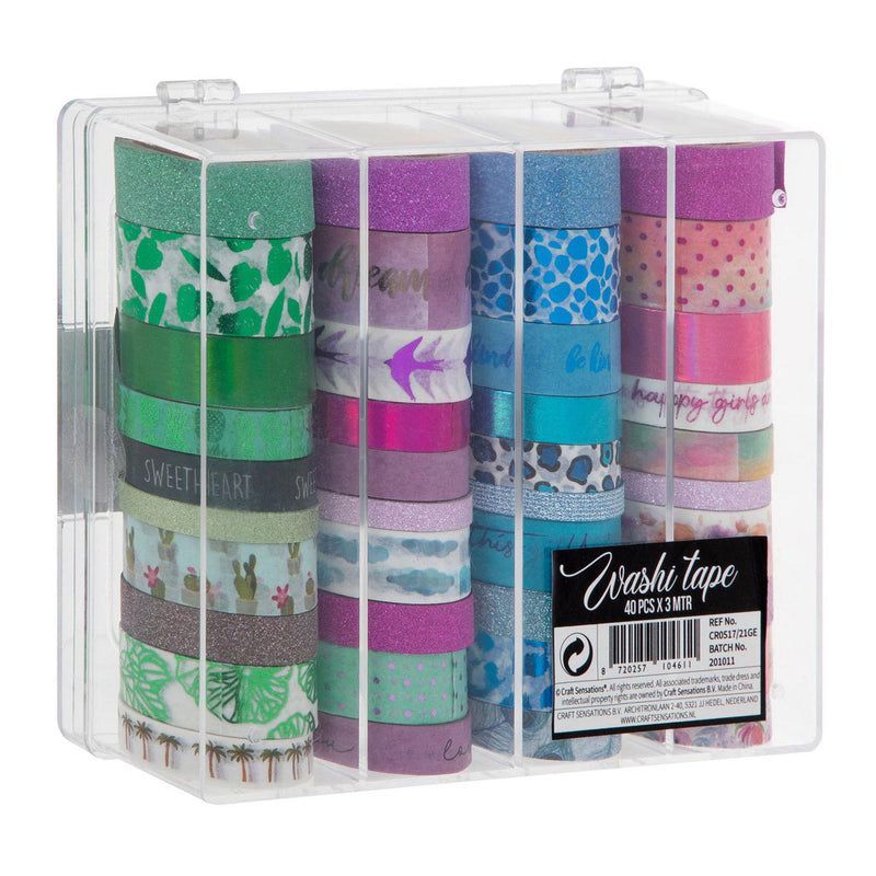 Washi Tape in Opbergbak, 40st.