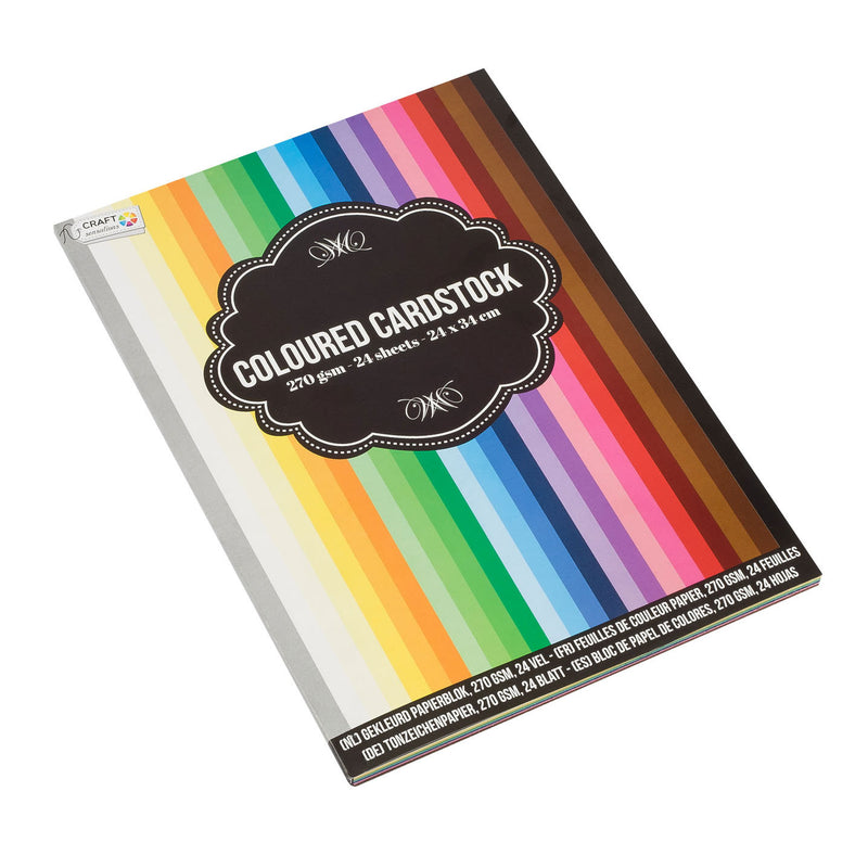 Gekleurd Karton 24 Vellen, 270 gsm