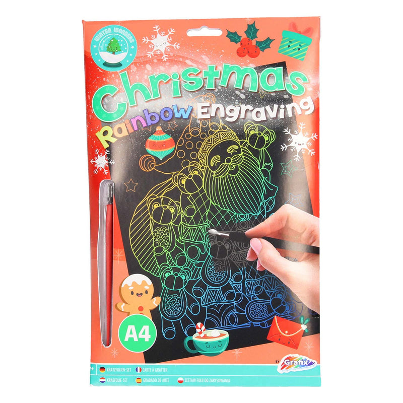 XMAS Scratch Art A4 Rainbow