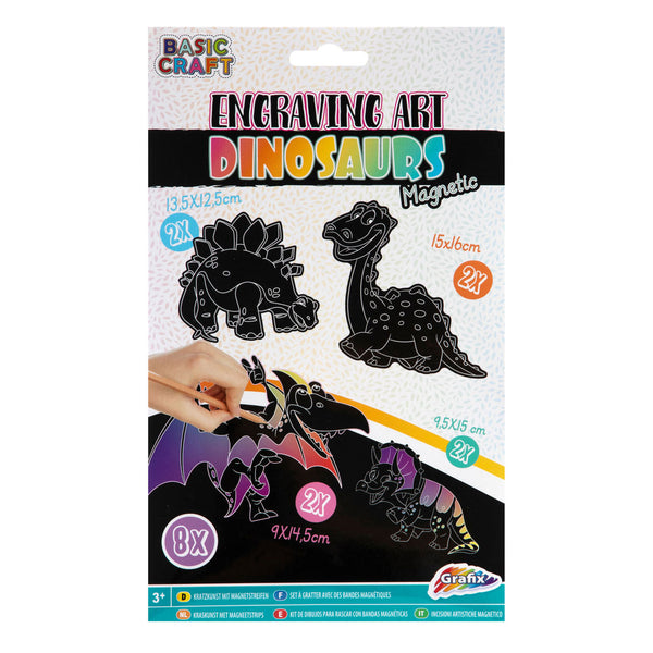 Scratch Set Magneten Dinosaurus, 8st.