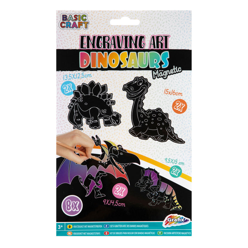 Scratch Set Magneten Dinosaurus, 8st.