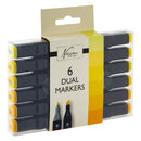 Nassau Dual Tip Markers Geel, 6st.
