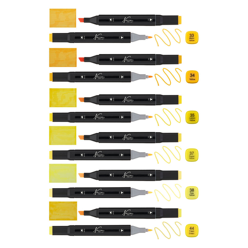 Nassau Dual Tip Markers Geel, 6st.
