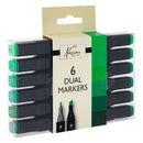 Nassau Dual Tip Markers Groen, 6st.