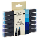 Nassau Dual Tip Markers Blauw, 6st.