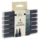 Nassau Dual Tip Markers Grijs, 6st.