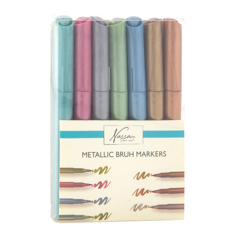 Nassau Metallic Brush Pens, 7st.