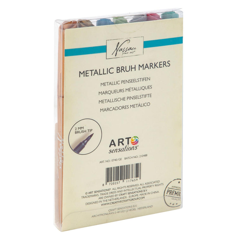 Nassau Metallic Brush Pens, 7st.